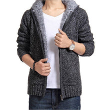 Load image into Gallery viewer, Autumn Winter Men's Thick Sweatercoat Collar Zipper Sweater Coat Outerwear Winter Fleece Cashmere Liner SweatersTurn-down Collar