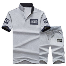 Load image into Gallery viewer, 2019 New Men Sets Fashion Sporting Suit Brand Patchwork Zipper Sweatshirt +Sweatpants Mens Clothing 2 Pieces Sets Slim Tracksuit