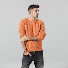 Load image into Gallery viewer, SIMWOOD 2019 Autumn Winter New cable-knit sweater men raglan design core yarn anti-pilling knitwear high quality plus size 732
