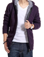 Load image into Gallery viewer, Autumn Winter Men's Thick Sweatercoat Collar Zipper Sweater Coat Outerwear Winter Fleece Cashmere Liner SweatersTurn-down Collar
