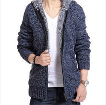 Load image into Gallery viewer, Autumn Winter Men's Thick Sweatercoat Collar Zipper Sweater Coat Outerwear Winter Fleece Cashmere Liner SweatersTurn-down Collar
